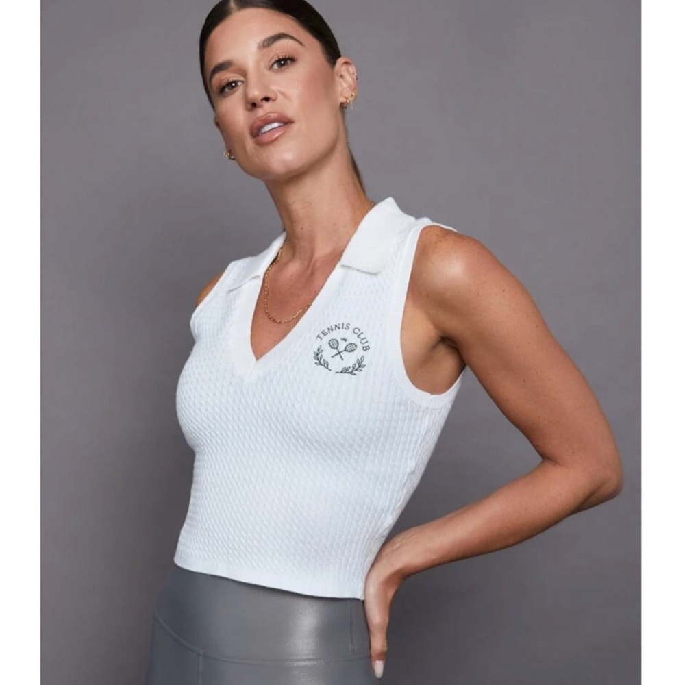 WeWoreWhat White Cable Knit Tennis Tank